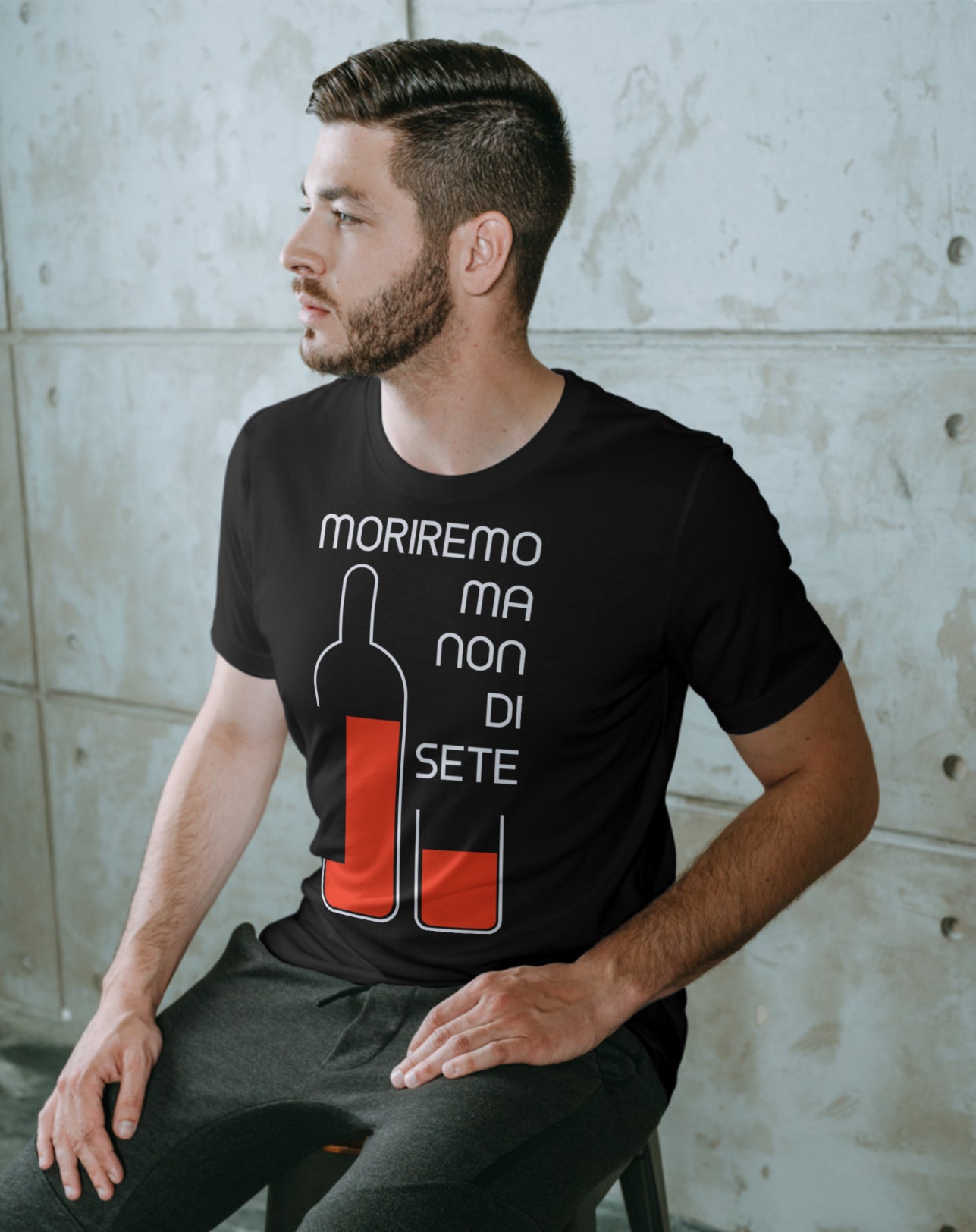 T-shirt “Moriremo Ma Non Di Sete” – Modello RED WINE